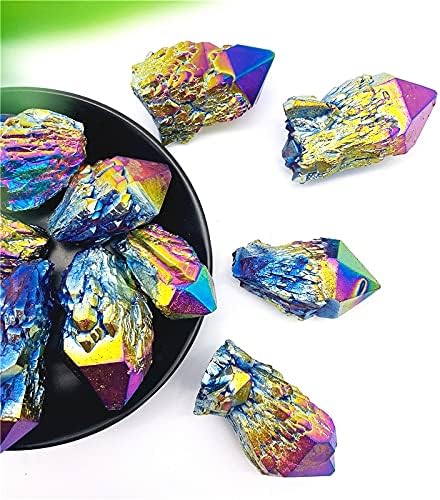 Shitou2231 1pc Rainbow Electroplated Crystal Clusters Kvarcni aura uzorak Kristalno poklon zacjeljivanje ukrasnog kamenja i minerala