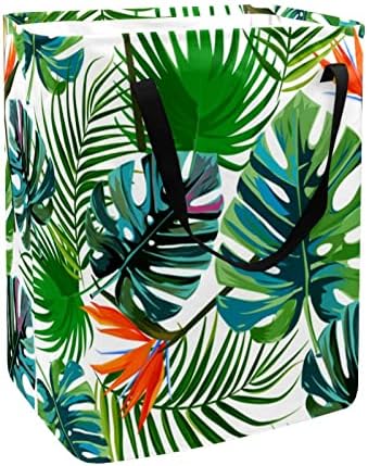 Tropsko palmino lišće i cvjetni Print sklopiva korpa za veš, 60L vodootporne korpe za veš kanta za veš igračke ostava za spavaonicu