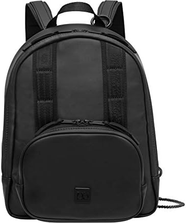 DB The Petite mini veganska kožna ruksačka torba s premium metalnim zatvaračem i odvojivim lancem ramena, crni