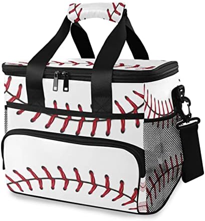 Quteprint velika izolirana kutija za ručak za piknik Cooler Tote Bag, sportski Bejzbol šavovi Sportska kutija za ručak višekratna