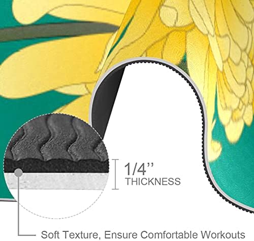 6mm ekstra debela prostirka za jogu, Žuti cvetni Print ekološki prihvatljivi TPE prostirke za vežbanje Pilates Mat sa za jogu, trening,