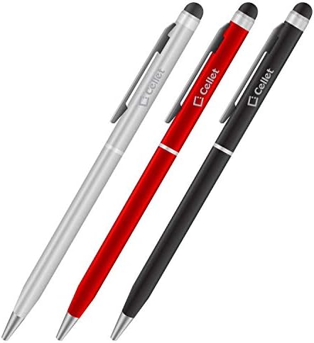 Pro stylus olovka za Xiaomi Redmi Napomena 8 Pro sa mastilom, visokom preciznošću, ekstra osetljivim, kompaktnim obrascem za dodirnim ekranima [3 pakovanje-crno-crveno-srebro]