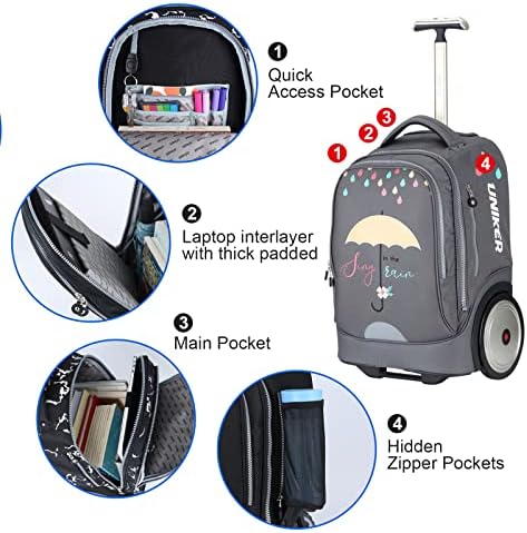 Uniker Prtljaga i ruksak, kotrljanje laptop torba za 14 inčni prijenosnog računala, modni softverski prtljag sa prenosnim pregradom