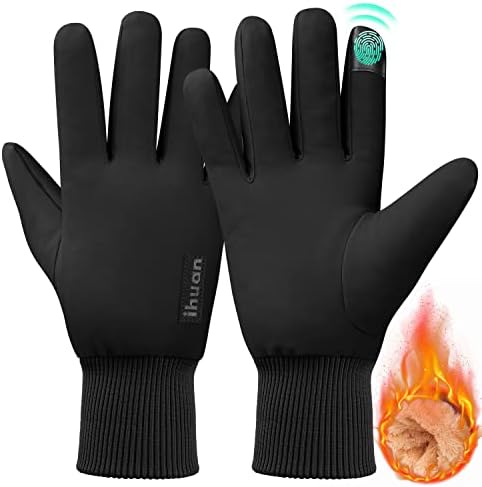 ihuan zimske rukavice za muškarce žene-rukavice za hladno vrijeme za trčanje biciklizma, vodootporne snežne rukavice sa ekranom osetljivim
