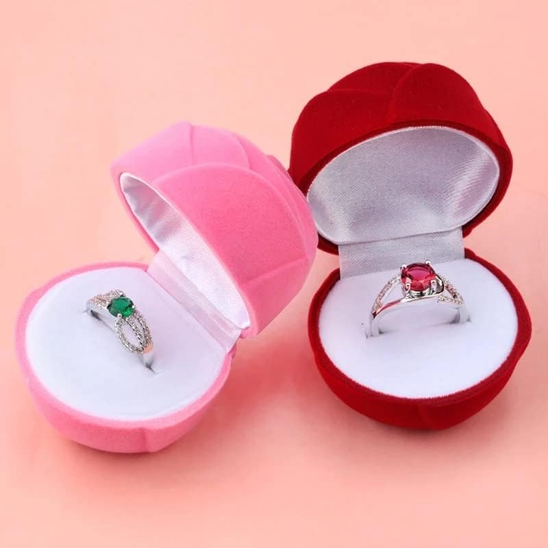 Kutije Rose Cvjetni nakit kutija Velvet Wedding Ring Box Ogrlice zaslon Poklon poklon za kontejneru za nakit za pakiranje nakita