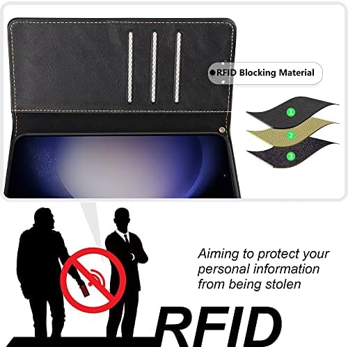 Kedoo za Samsung Galaxy S23 novčanik slučaj sa držačem kartica, PU Koža RFID Blokiranje utora za kartice & nbsp;Flip poklopac sa postoljem,