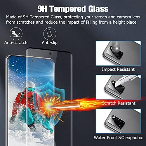 [2+2 Pakovanje] Galaxy S20 Plus zaštitnik ekrana, kaljeno staklo [kompatibilno sa otiskom prsta] [3d pokriveno punim ivicama] [9h