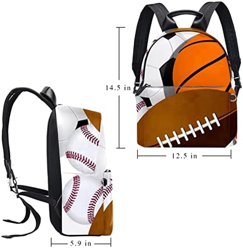 Tbouobt kožni putnički ruksak lagan laptop casual ruksak za žene muškarci, nogometni košarkaški bejzbol američki ragbi
