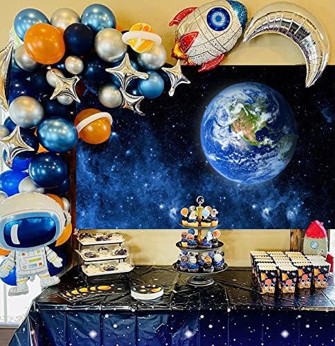 CORFOTO tkanina 5x3ft svemirska pozadina Univerzum zemlja Halo svemirski brod tema fotografija pozadina za bebe tuš dijete Rođendanska