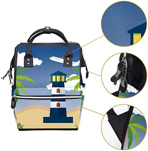Guerotkr putni ruksak, vrećice za pelene, ruksak pelena, avionska svjetionika plaža