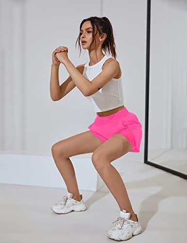 BMJL ženske kratke hlače Elastični pojas za struk visokih struka džep sportski vježbanje kratke hlače za atletske kratke hlače