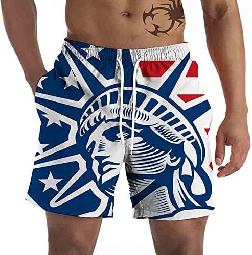 Muška ploča kratke hlače Ljetna casual labavi fit američka zastava ŠtampajSorganizacije Dan neovisnosti Smiješni poklopac za plivanje