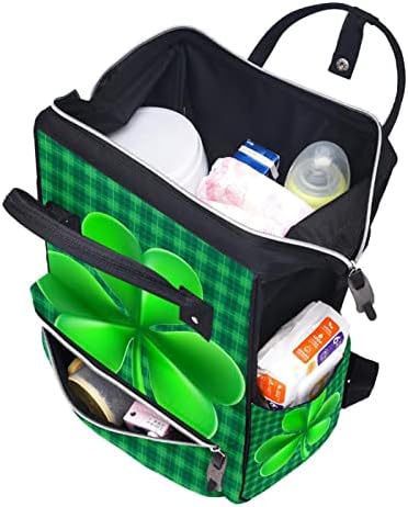Guerotkr putni ruksak, vrećice za pelene, ruksačka torba pelena, Dan St-Patricka Zeleni plaćeni djetelinski obrazac
