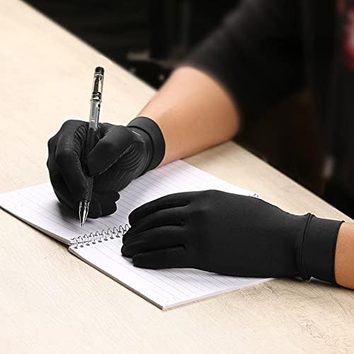 Aoof Pritisak pamučne amonijačne rukavice za rehabilitaciju rukavice protiv klizanja prozračne rukavice za njegu pod pritiskom M A0047-BK Crne sve prste