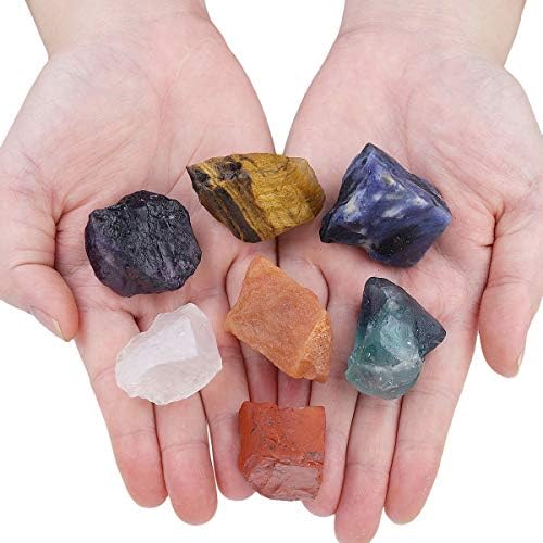 Sunyik 7 Chakra kamenje set, prirodni grubi sirovi kamen za tumbing, kutije, kristalne setove za iscjeljenja