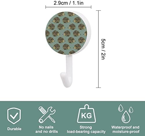 Retro Hedgehog okrugle plastične kuke za višekratnu ljepljivu kuke za viseće zidne kuke za kuhinju kupatilo 10 paketa