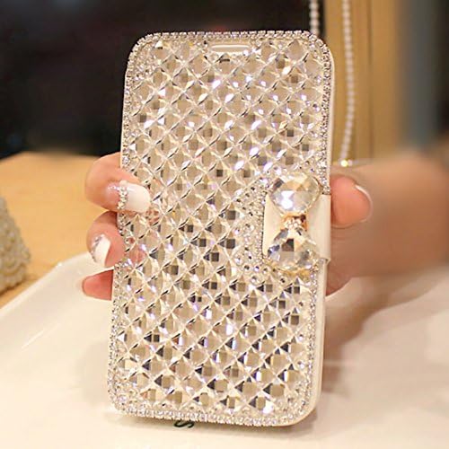 Bonitec kompatibilan sa iPhone 14 futrolom za novčanik za žene slatka sjajna luksuzna Bling Glitter Bowknot Crystal Diamond rhinestone