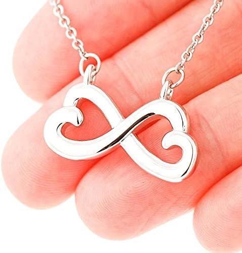 Nakit za poruke, ručno rađena ogrlica - personalizirana poklon Infinity Hearts, do moje sjajne unuke poklon za Veliku baku rođendansku