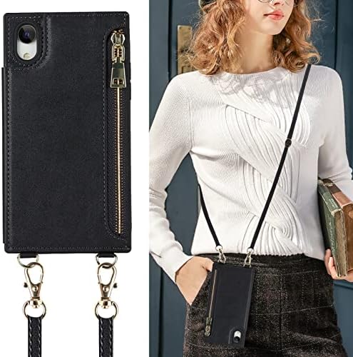 Jaorty Crossbody torbica za novčanik za iPhone XR sa držačem za kartice, iPhone XR Magnetic Flip Folio torbica, PU kožna torbica sa