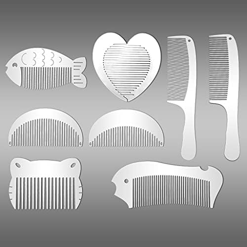 Hexl Handmade kvalitetnog češlja od nehrđajućeg čelika, antistatički bradi za stisak stila za oblikovanje sredstava za oblikovanje