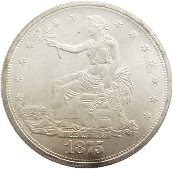 Qingfeng Starinski zanat Američki novčić 1875-S Sjedenje cvijeta Spoljni kovanica Srebrni dolar