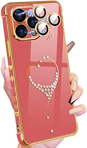 Petitian za iPhone 14 Pro Max Case, Slatke žene Bling Glitter Srce Dizajnirani telefonski slučajevi za iPhone 14 pro max, poklopac