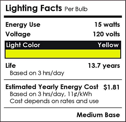 Sunlite 40243 LED PAR38 udubljena sijalica u boji, 15 W , Srednja baza, reflektor, ETL na listi, žuta, 3 pakovanja