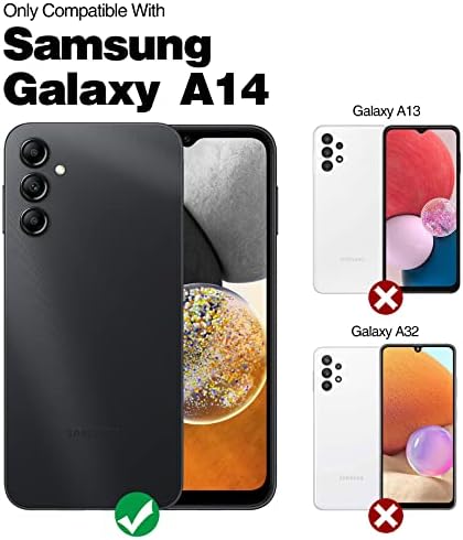 Podič za Samsung Galaxy A14 5G s ugrađenim zaštitnim zaštitom na udarcu Čvrstog otpornosti na dual-sloj za Galaxy A14 Drop otpornost