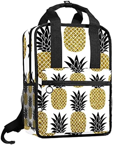 VBFOFBV ruksak za laptop, elegantan putni ruksak casual patchks torba na rame za muškarce, zlatni ananas modni uzorak