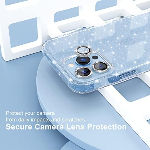 Choiche kompatibilni iphone 13 pro max Case Slatko, ženski čisti blistavi bling SPORKSNO, [3 x Diamond fotoaparat zaštitni zaštitni