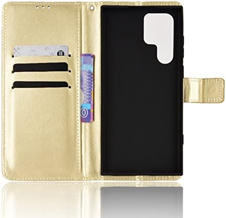 Asquar torbica za novčanik za Samsung Galaxy S22 Ultra, luksuzna PU kožna preklopna futrola sa 3 stalka za kartice ima poklopac telefona