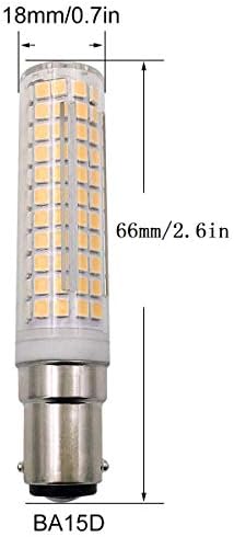 Lxcom rasvjeta 10W BA15D LED kukuruzna sijalica 6 pakovanja zatamnjiva dvostruka kontaktna baza bajoneta LED sijalica 80W halogene