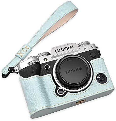 MUZIRI KINOKOO zaštitna futrola kompatibilna za Fuji XT5 / X-T5 kameru - PU kožna futrola za polu - tijelo sa remenom za ruke - svijetloplavi