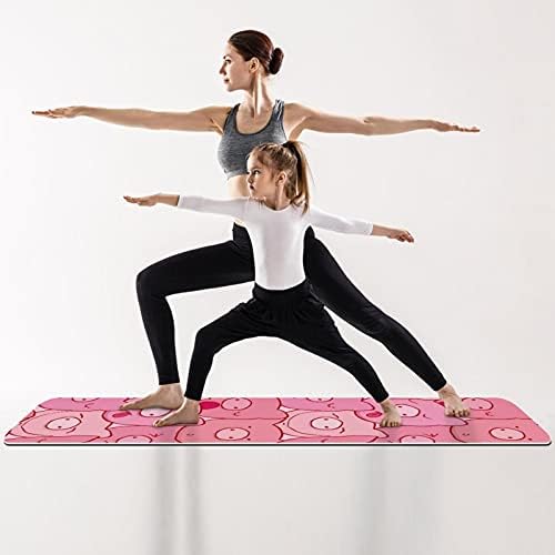 Siebzeh Pink Pig Premium Thick Yoga Mat Eco Friendly Rubber Health & amp; fitnes non Slip Mat za sve vrste vježbe joge i pilatesa