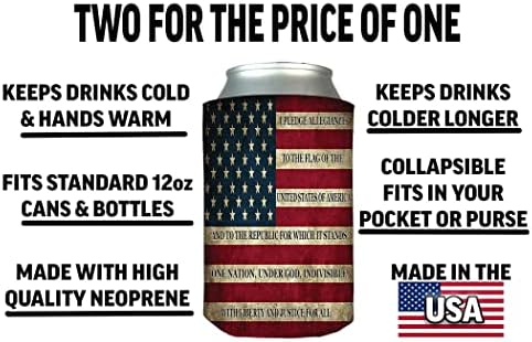 USA zastava zastava vjernosti, Ustav USA zastava zastava Sklopivo pivo može bočice poklon set za piće hladnije rukava 2 seta od 2