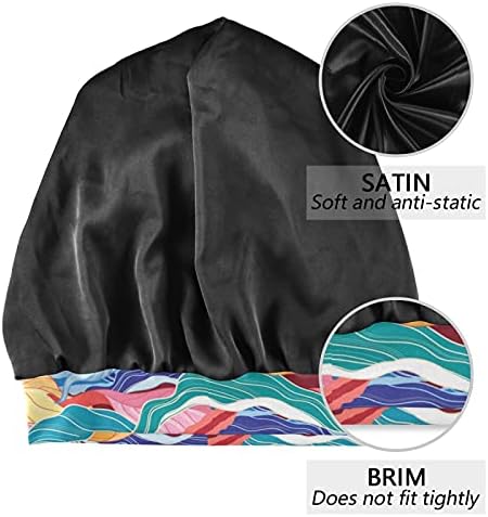 Sjemenska radna kapu za spavanje šešir BONNET-a Beanies Striped šarene apstraktne lišće za žene zatražite noć za kosu