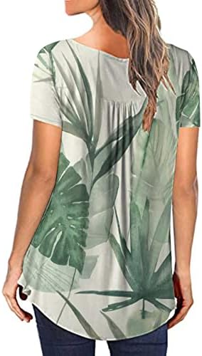 Žene Floral Shirts Plus Size Loose Dressy Casual Tees Shirt Tunic Tops Ljetni Kratki Rukavi T-Shirt Pulover