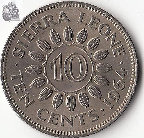 Afrička Sierra Leone 10 bodova Coin 1964 izdanje kolekcije none kovanice