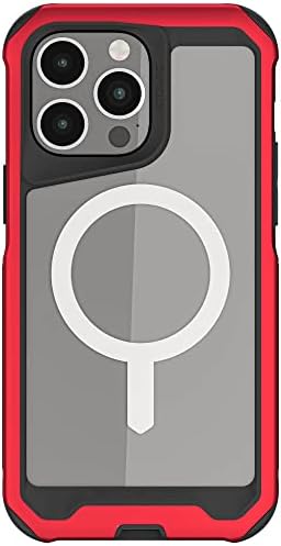 Ghostek Atomic Slim iPhone 14 Pro Max Case Magsafe Magnet ugrađeni za bežični punjenje i pribor Kristalno čista nazad sa aluminijskim