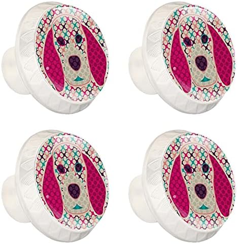 Lagerery dugmad za ladice za dječake apstraktna komoda za pse dugmad za ormare od kristalnog stakla 4kom okrugla dugmad za štampanje rasadnik dekorativna dugmad višebojna 1,37×1,10 IN