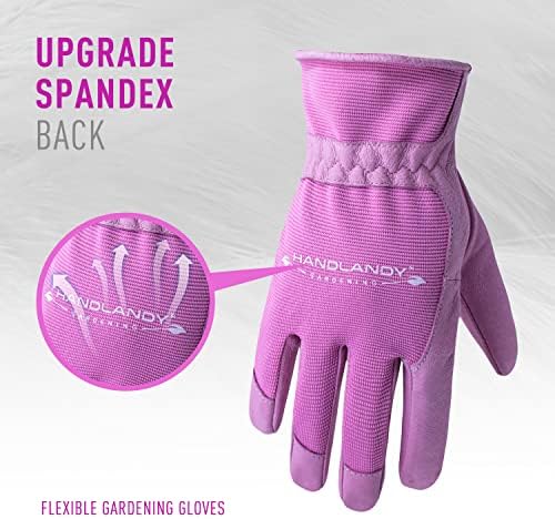 Ručne rukavice od kože za žene za žene, 3D mrežice Comfort Fit vrtne rukavice