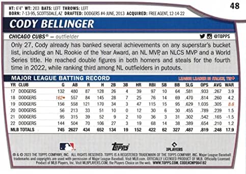 2023 TOPPS Big League 48 Cody Bellinger bejzbol kartice