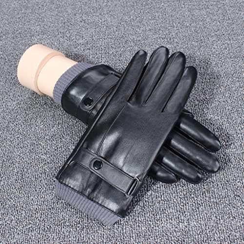n / A muške kožne rukavice Winter Plus baršun zadebljane za vožnju i biciklizam neklizajuće Vjetrootporne rukavice na dodir