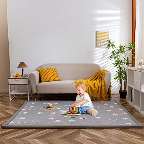Maxyoyo Baby Play Mat, 1,2 Debela memorijska pjena meka podstavljena tepiha sa sigurnosnim podlogom, 4,9 ft x 6,6 ft japanska tatami