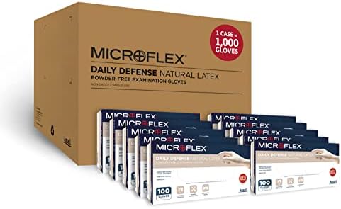 Microflex 10-754 dnevne odbrambene jednokratne rukavice od lateksa za čišćenje, priprema hrane sa teksturiranim vrhovima prstiju-prirodno