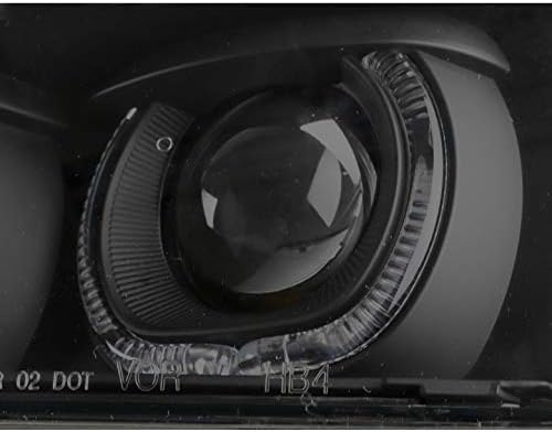 ZMAUTOPARTS Halo projektor farovi prednja svjetla Crna / dim w / 6 plava LED DRL za 2002-2006 Chevy Lavina 1500 2500
