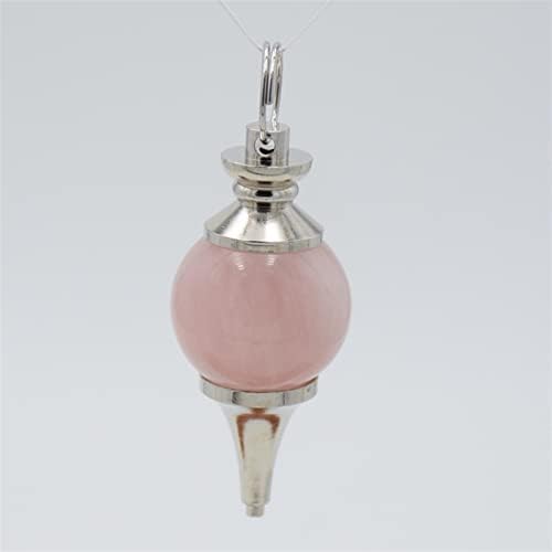 Hoosal Bealing Dowing Reiki Chakra Pendulum Privjesci okrugla perla Natural Pink Pink Cristal Kvarc Lapis Lazuli Opal Tiger Kameni