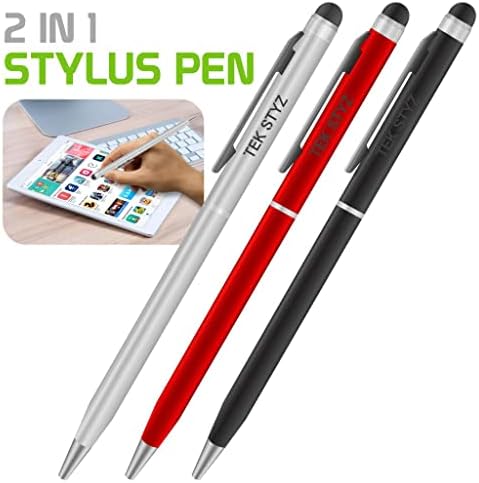 Pro stylus olovka za LG X Mach sa mahom, visokom preciznošću, ekstra osetljivim, kompaktnim obrascem za dodirne ekrane [3 pakovanje-crno-crveno-srebrna]