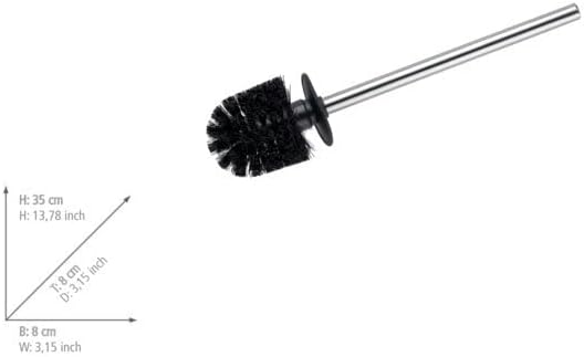 Wenko Die Bessere Idee nehrđajućeg čelika za zamjenu toaletnog adaptera, ručka četkice: sjajna, glava četke: crna, 8 x 35 x 8 cm