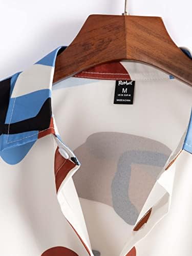 Gorglit Muški GEO grafički gumb za ispis niz majicu kratkih rukava majice casual